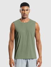 MIER Men’s Cool Running Tank Top Sleeveless Shirt Men's Tank Top Olive / S